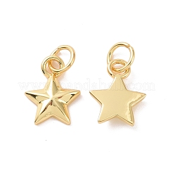 Stern-Anhänger aus Messing mit Strass-Einstellungen KK-G435-20G