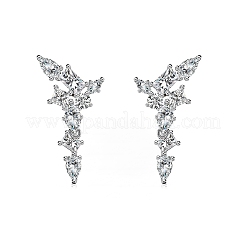 925 Ohrstecker aus Sterlingsilber mit Zirkonia für Damen EJEW-Z052-01P