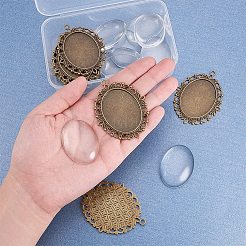 Oval Klarglas Cabochon Deckel DIY-PH0018-96AB