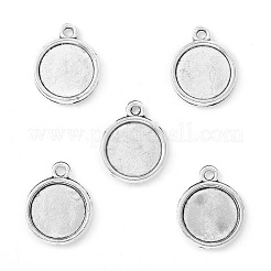 Nickelfrei tibetischen Stil Legierung Quadrat Anhänger cabochon Fassungen X-TIBEP-M022-32AS