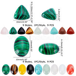 18 Stück 18 Stile natürliche und synthetische gemischte Edelstein-Cabochons G-FH0001-45