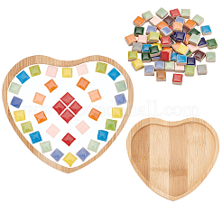 Quadratische Porzellan-Cabochons-Sets PORC-WH0009-02