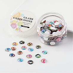 Gedruckte Glas Cabochons GGLA-JP0002-05