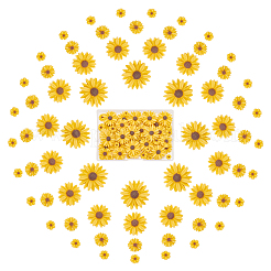 100 stücke 4 arten flatback haar & kostüm zubehör ornamente harz blume daisy cabochons CRES-NB0001-37A