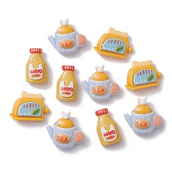 Deko-Cabochons aus undurchsichtigem Harz mit High-Tea-Motiv RESI-K034-06