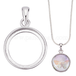 1 Stück 925 Sterling Silber Anhänger Cabochon-Fassungen STER-BC0002-78A