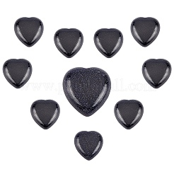 10 Stück synthetische blaue Goldfluss-Cabochons G-SC0001-51A