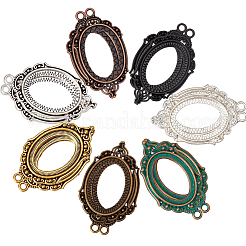 28pcs 7 Farben Legierung Anhänger Cabochon Einstellungen FIND-SC0009-23