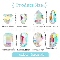 64 Stück Glas-Strass-Cabochons im 4-Stil RGLA-FG0001-11A
