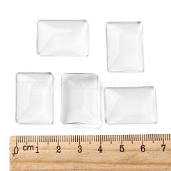 Transparentes Rechteck Glas Cabochons GGLA-R025-25x18