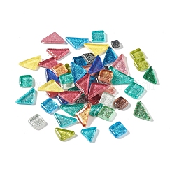 Mischform mit Glitzerpulver Mosaikfliesen Glascabochons DIY-P045-06
