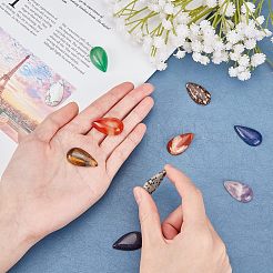 10 Stück Cabochons aus natürlichen und synthetischen Edelsteinen im 10-Stil G-FH0001-33
