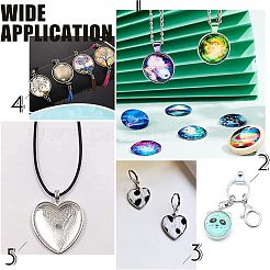 120 Stück 3 Stile 304 Edelstahl Anhänger Cabochon Einstellungen STAS-UN0020-85P