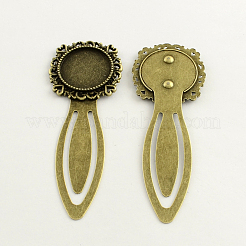 20 mm Träger Lesezeichen Fassungen für Cabochon PALLOY-S033-20AB-NR