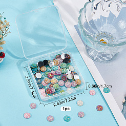 128 Stück 8 Farben Harz Cabochons CRES-CN0001-07