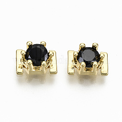 Messing Mikro ebnen Zirkonia cabochons KK-S061-48G-A-NR