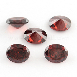 Oval geformt Zirkonia zeigte zurück Cabochons ZIRC-R010-7x5-03