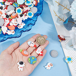 72 Stück 9 Stile 3D Astronauten Thema Harz Cabochons RESI-OC0001-67