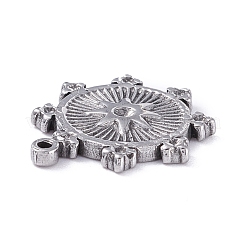 Anlaufgeschützter Anhänger aus Edelstahl 304 mit Strass-Cabochons STAS-P288-15P