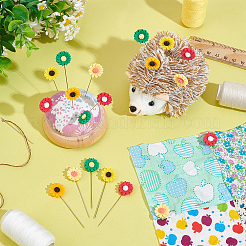 50 Stück 5 Farben Sonnenblumen-Eisenkopfnadeln DIY-AB00039