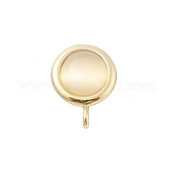 Messing-Katzenaugen-Cabochon mit runden Ohrstecker-zubehör KK-E791-20G