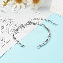 Anlaufgeschützte 304 Edelstahl-Armbandherstellung mit gedrehten Ketten AJEW-JB01064