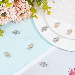 8 Stück 2 Farben Legierung Strass Cabochons MRMJ-HY0002-39