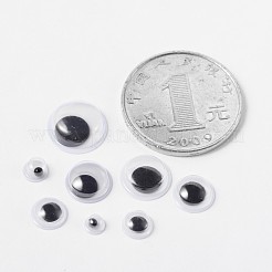 Flache runde schwarz und weiß Kunststoff wackeln Kulleraugen Cabochons DIY Scrapbooking Handwerk Spielzeug Zubehör KY-X0006-B