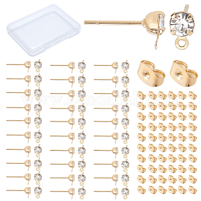 Wholesale Creatcabin Pcs Brass Cubic Zirconia Stud Earring Findings