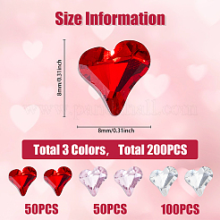 200 Stück 3 Farben Glas Strass Cabochons GGLA-FH0001-02