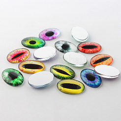 Drachenauge Thema Ornamente Glas ovale Flatback Cabochons GGLA-A003-18x25-WW