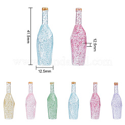 24 Stück 6 Farben Dummy-Flasche transparent Harz Cabochon RESI-OC0001-58
