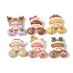 Weihnachts-Deko-Cabochons aus undurchsichtigem Harz RESI-S391-24