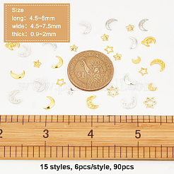 90 stücke 15 stil legierung cabochons MRMJ-OC0003-87