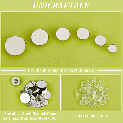 DIY-Set zur Herstellung einer leeren Kuppelbrosche DIY-UN0005-14