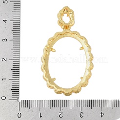 Ovale Messing Micro Pave klare Zirkonia Anhänger Cabochon Fassungen KK-U026-13G