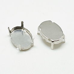 Anlaufgeschützte 201 Edelstahl-Aufnähfassungen STAS-T032-03-10x14mm
