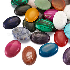 36 Stück Cabochons aus natürlichen und synthetischen Edelsteinen im 18-Stil G-FW0001-07