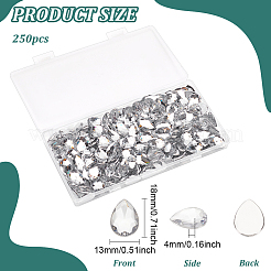 250 Stück Acryl-Strass-Cabochons GACR-FG0001-13
