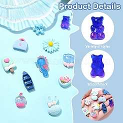 30 Stück 10 Stile undurchsichtige Harz-Decoden-Cabochons CRES-YW0002-16