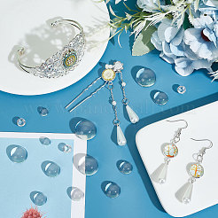 150 Stück transparente Glascabochons in 7 Größen GLAA-PH0002-34