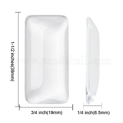 Transparentes Rechteck Glas Cabochons GGLA-R025-38x19