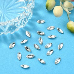 20 Stück spitz zulaufende Glas-Strass-Cabochons RGLA-YW0002-01