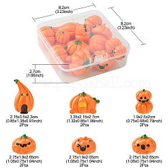 12 Stück 6 Stile Herbst undurchsichtige Kürbis-Cabochons aus Harz RESI-YW0001-36