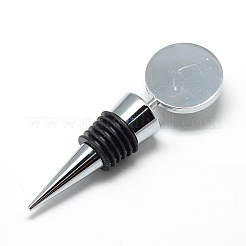 Zink-Legierung Weinflasche Stopper Cabochon Fassungen MAK-R022-02