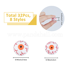 32 Stück 8 Stile Harz Handwerk Puppenaugen Cabochons DIY-FH0007-28