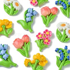 12 Stück 6 Stile undurchsichtige Harz-Decoden-Cabochons RESI-FS0001-68