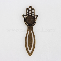 Antike Bronze Eisen Lesezeichen Fassungen für Cabochon X-PALLOY-N0084-12AB-NF