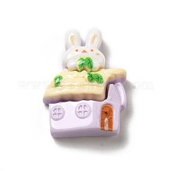 Cartoon-Essen-Haus undurchsichtige Harz Decoden Cabochons CRES-H001-01D