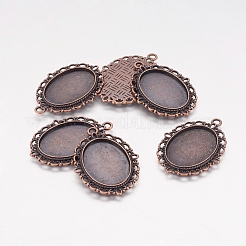Zink Legierung Anhänger Fassungen für Cabochon & Strass PALLOY-A15257-R-FF
